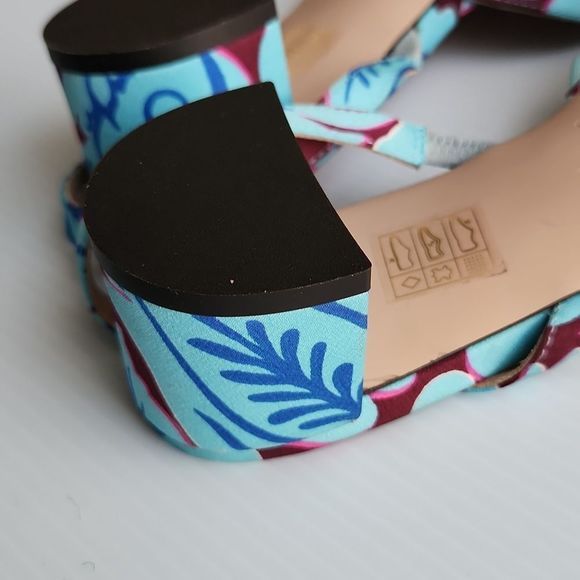 J. Crew Blue and Burgundy Sling Back Heels - Picture 10 of 10